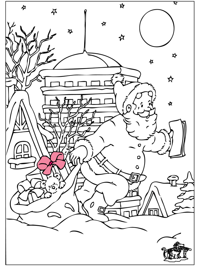 Дед Мороз 7 - Рождественские раскраски