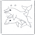 Раскраски с животными - Дельфины 1