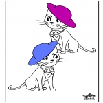 Раскраски с животными - Кошка 2