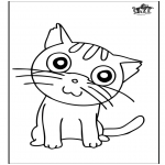 Раскраски с животными - Кошка 4