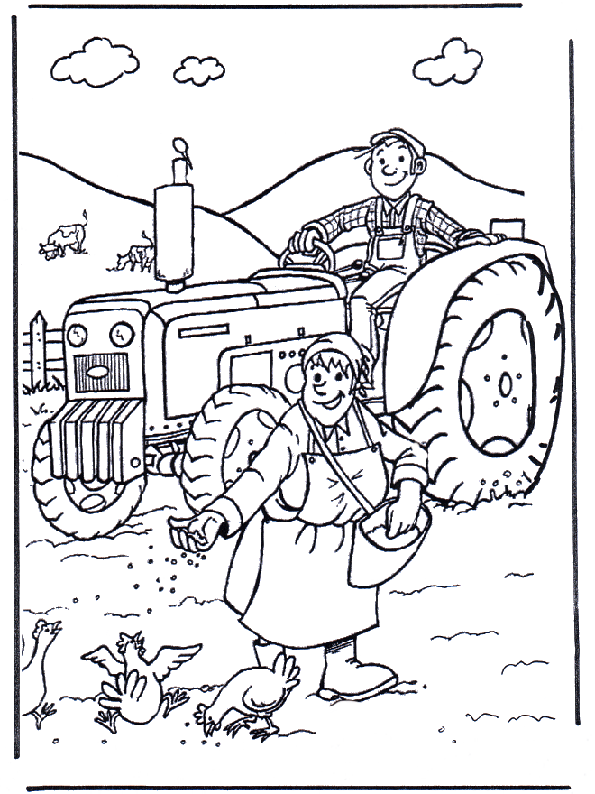 Крестьянин и крестьянка - На ферме