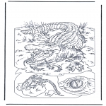 Раскраски с животными - Крокодил 1