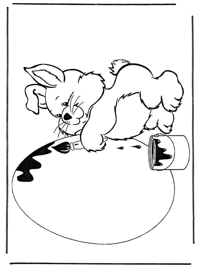 Кролик с пасхальным яйцом - Пасха