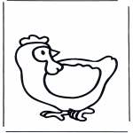 Раскраски с животными - Курица 1