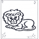 Раскраски с животными - Лежащий лев