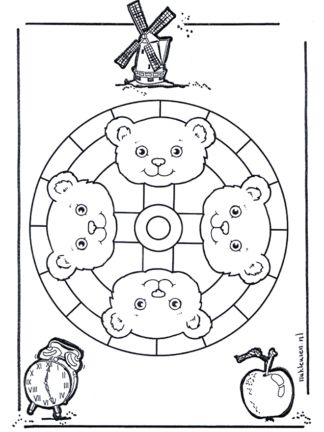 мандала с медведем - мандалы с животными