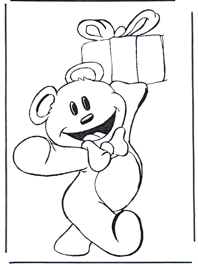 Медведь с подарком - День Рожденья