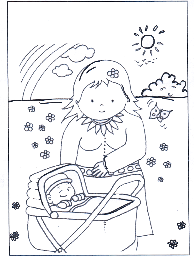 Младенец в коляске - Дети