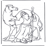 Раскраски по Библии - Ной и верблюд