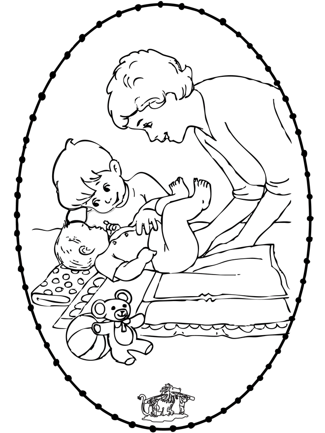 Открытка для вышивания - ребенок 1 - Рождение