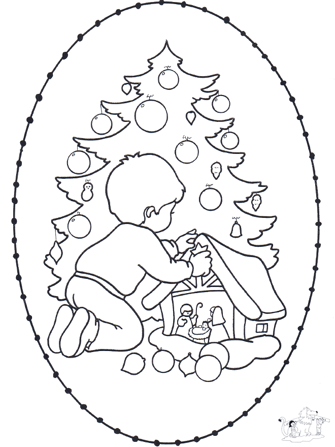 Открытка для вышивания рождественская елка - Персонажи комиксов