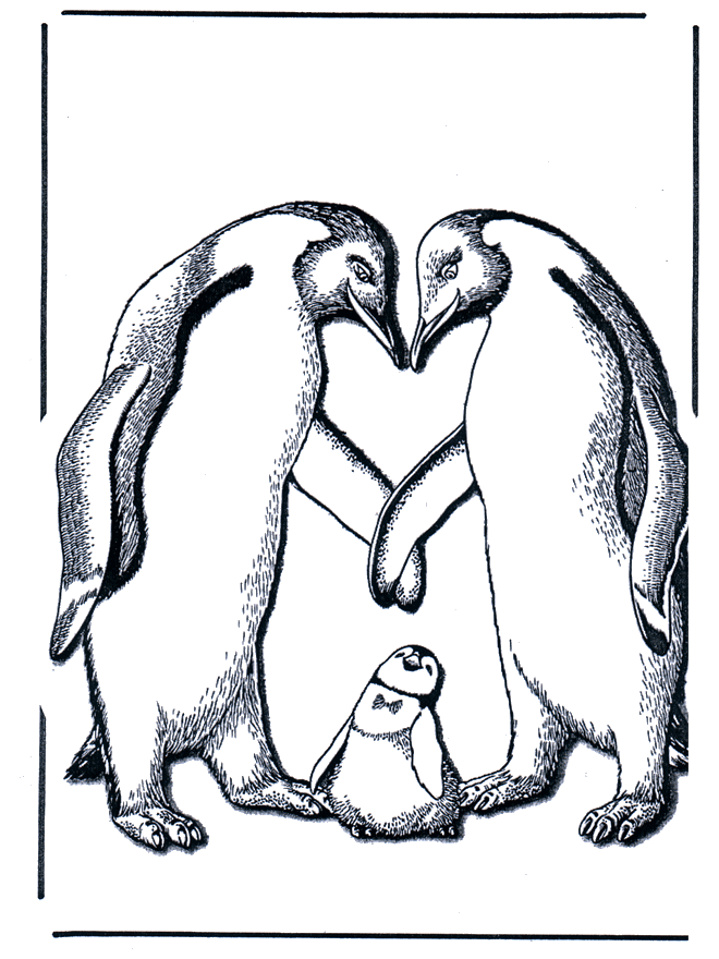 Пингвин с детенышем - Зоопарк