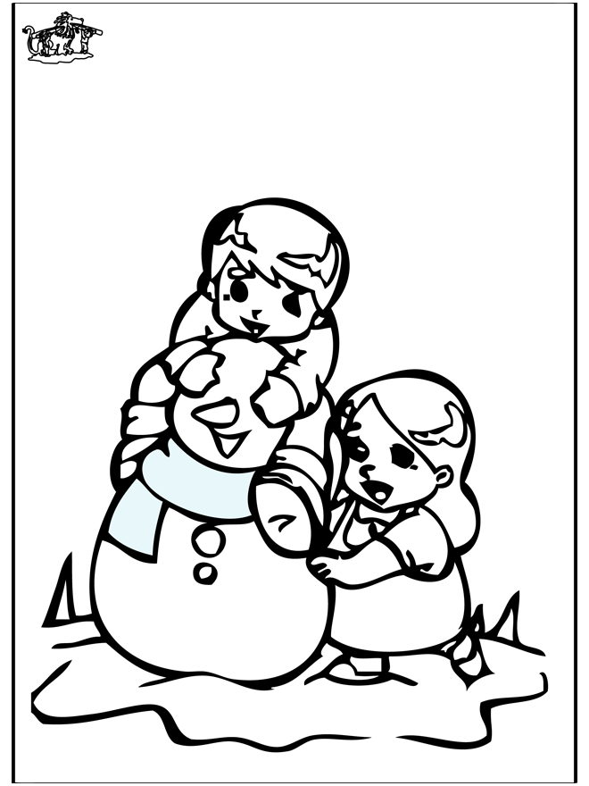 Раскраски страницу Снеговик 3