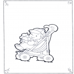 Детские раскраски - Ребенок в коляске