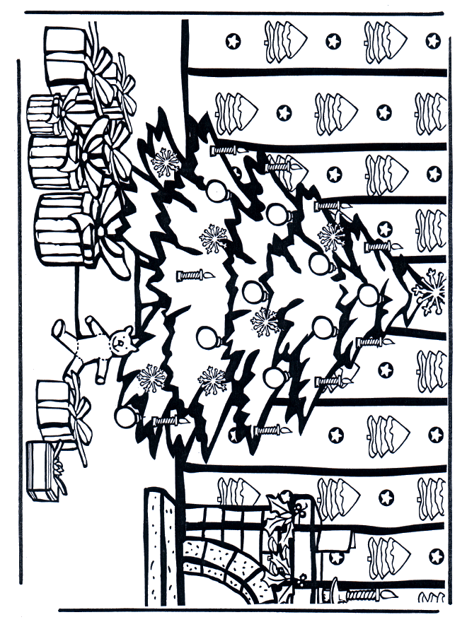 Рождественская елка 1 - Рождественские раскраски