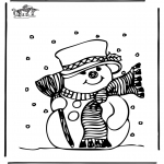 Зимние раскраски - Снеговик 1