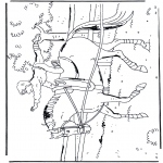 Раскраски с животными - Трюки на лошади