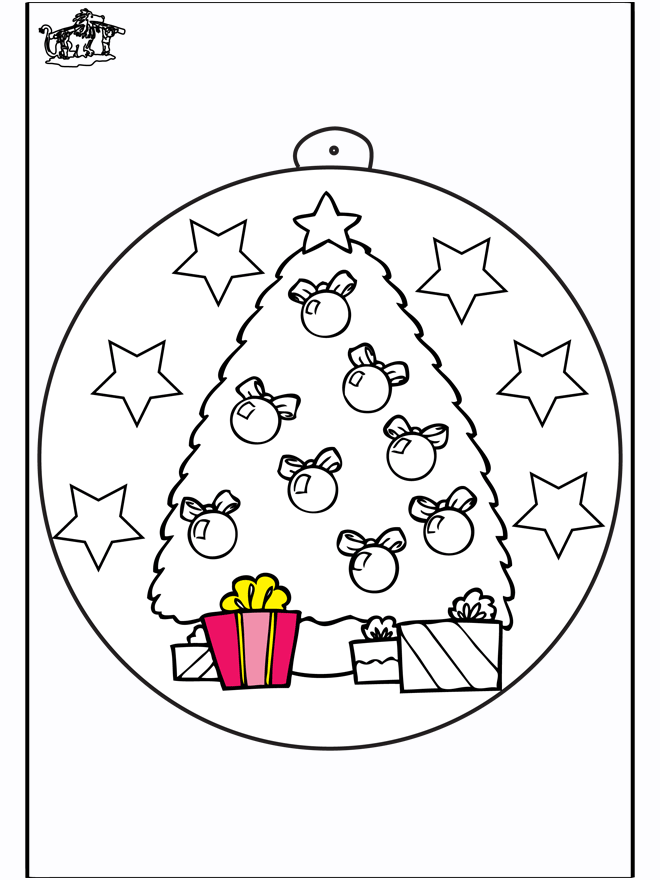 Ёлочный шар - Новогодняя ёлка - Рождественские раскраски