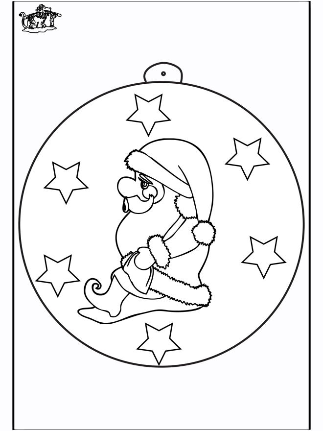 Ёлочный шар - Санта-Клаус 2 - Рождественские раскраски