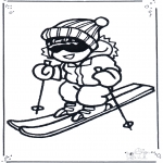 Зимние раскраски - Здорово на лыжах